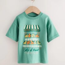 Blue/Green Fruit Stall Short Sleeve Appliqué T-Shirt 3