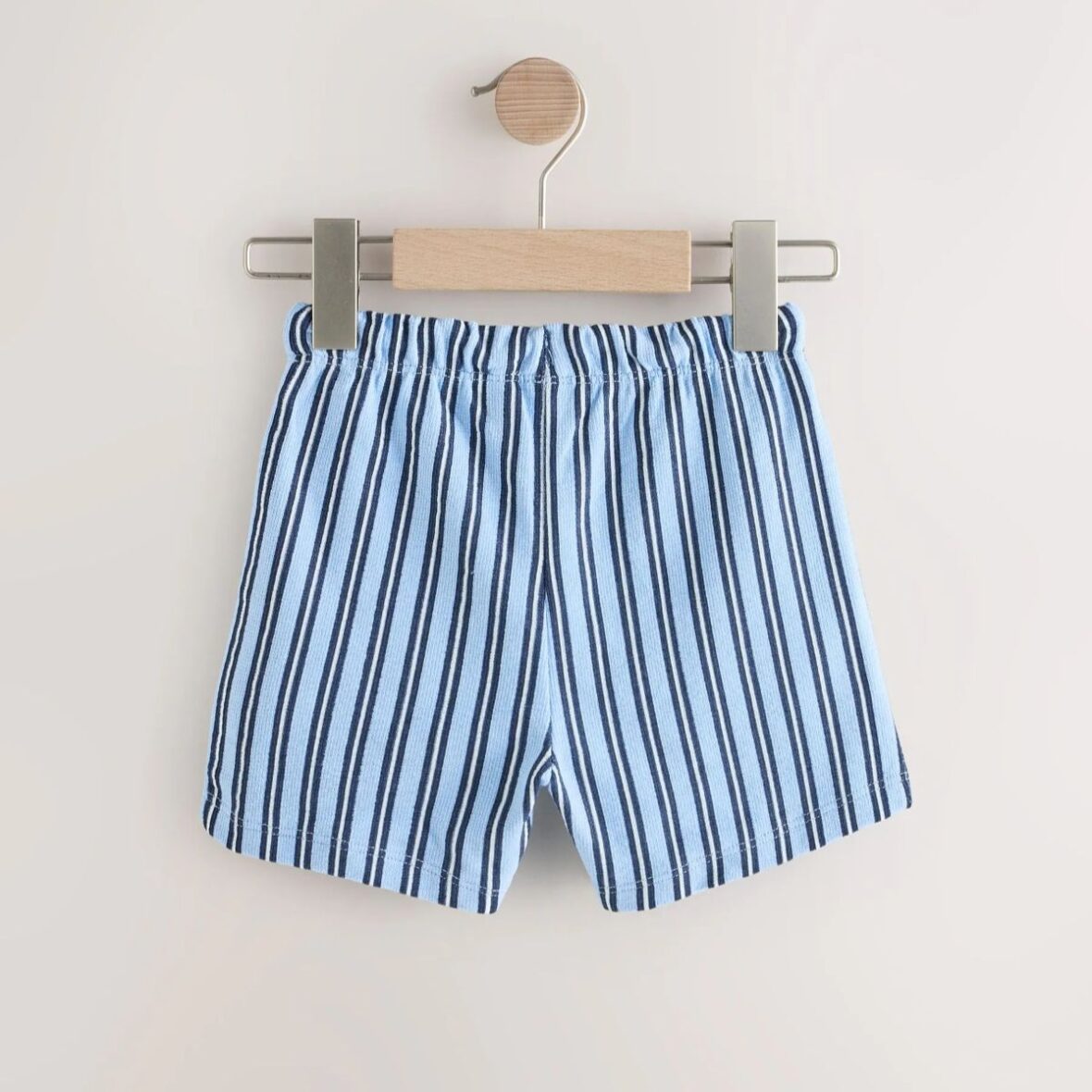 Blue Navy Stripe Textured Shorts 2