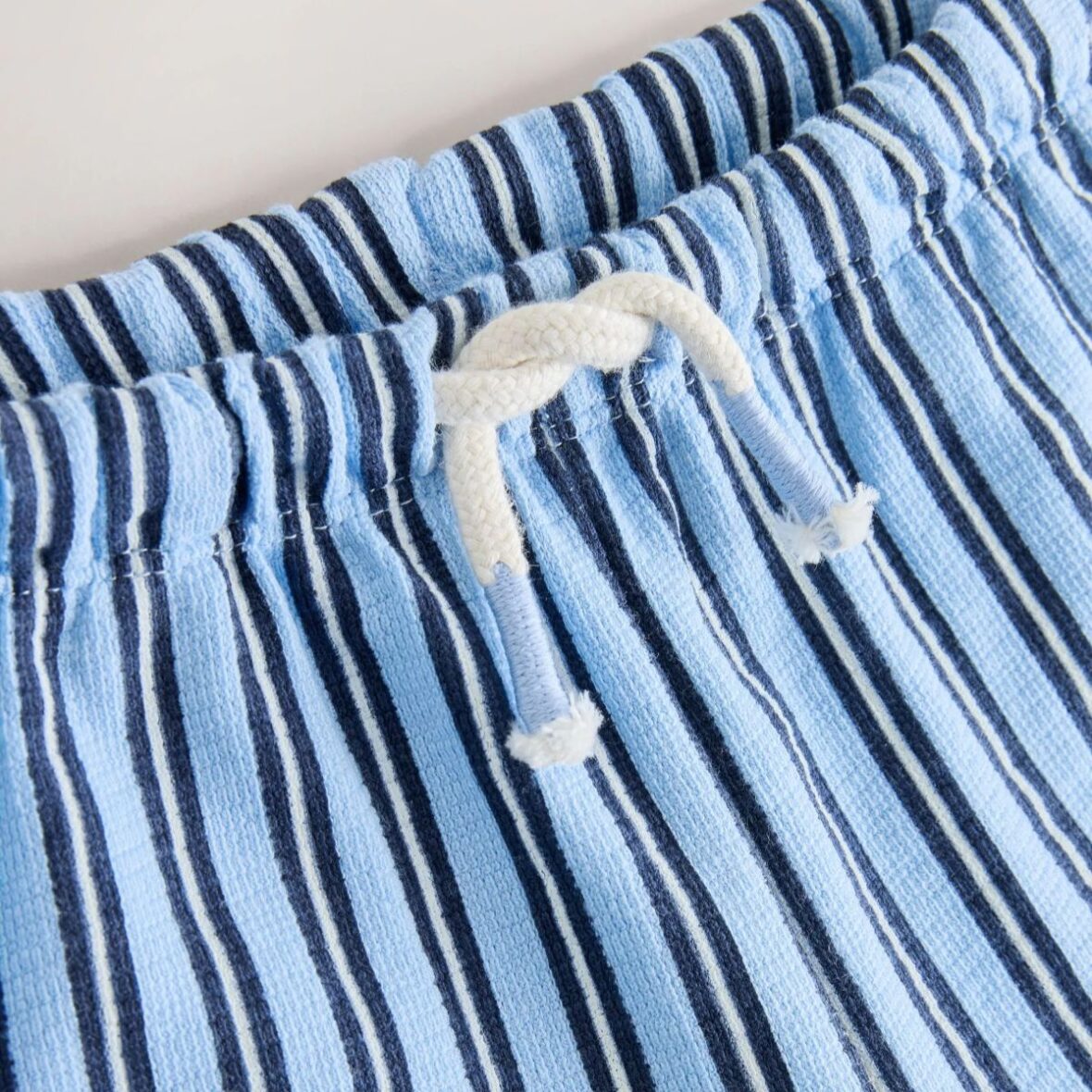 Blue Navy Stripe Textured Shorts 3