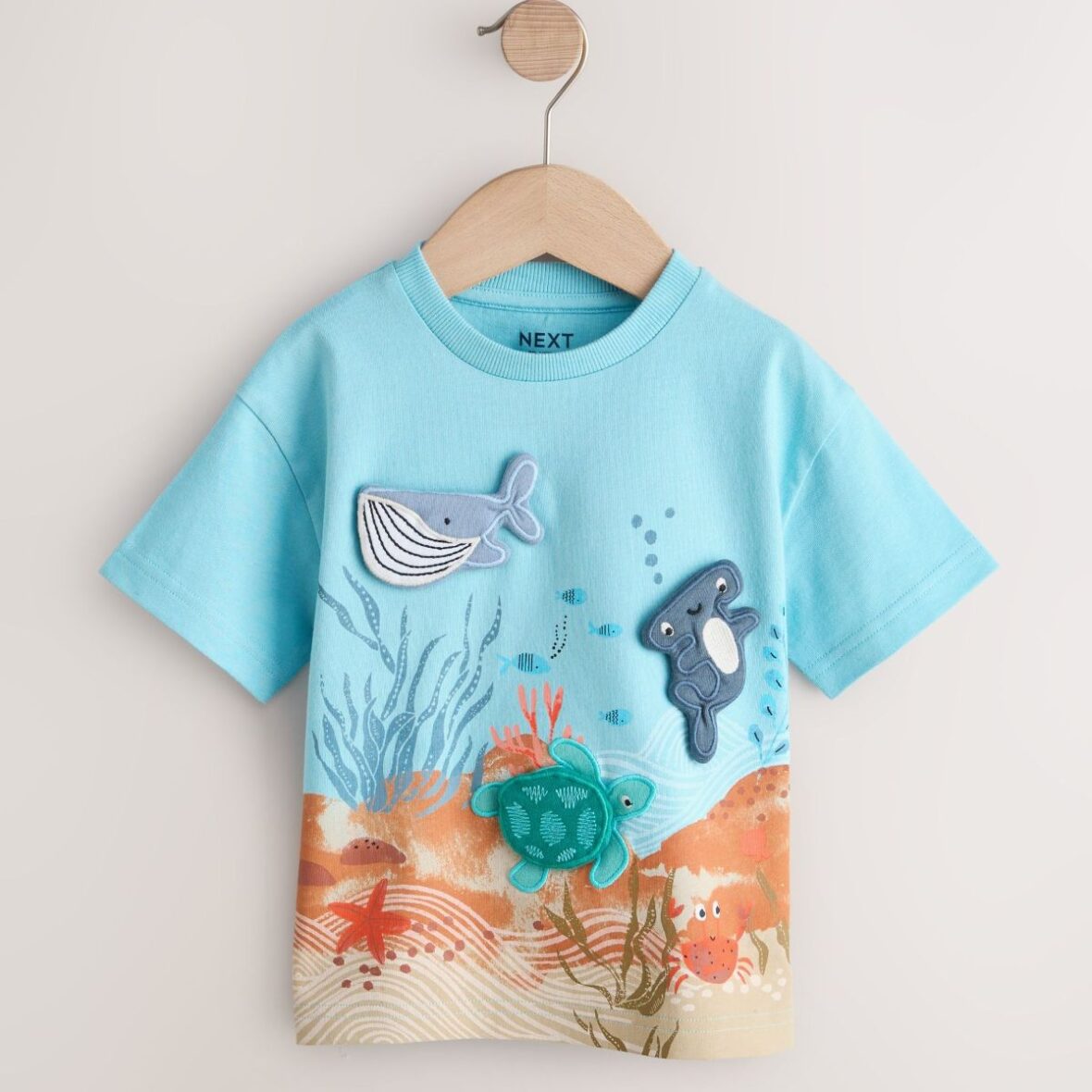 Blue Sea Animal Short Sleeve 3D Padded T-Shirt (3mths-7yrs)