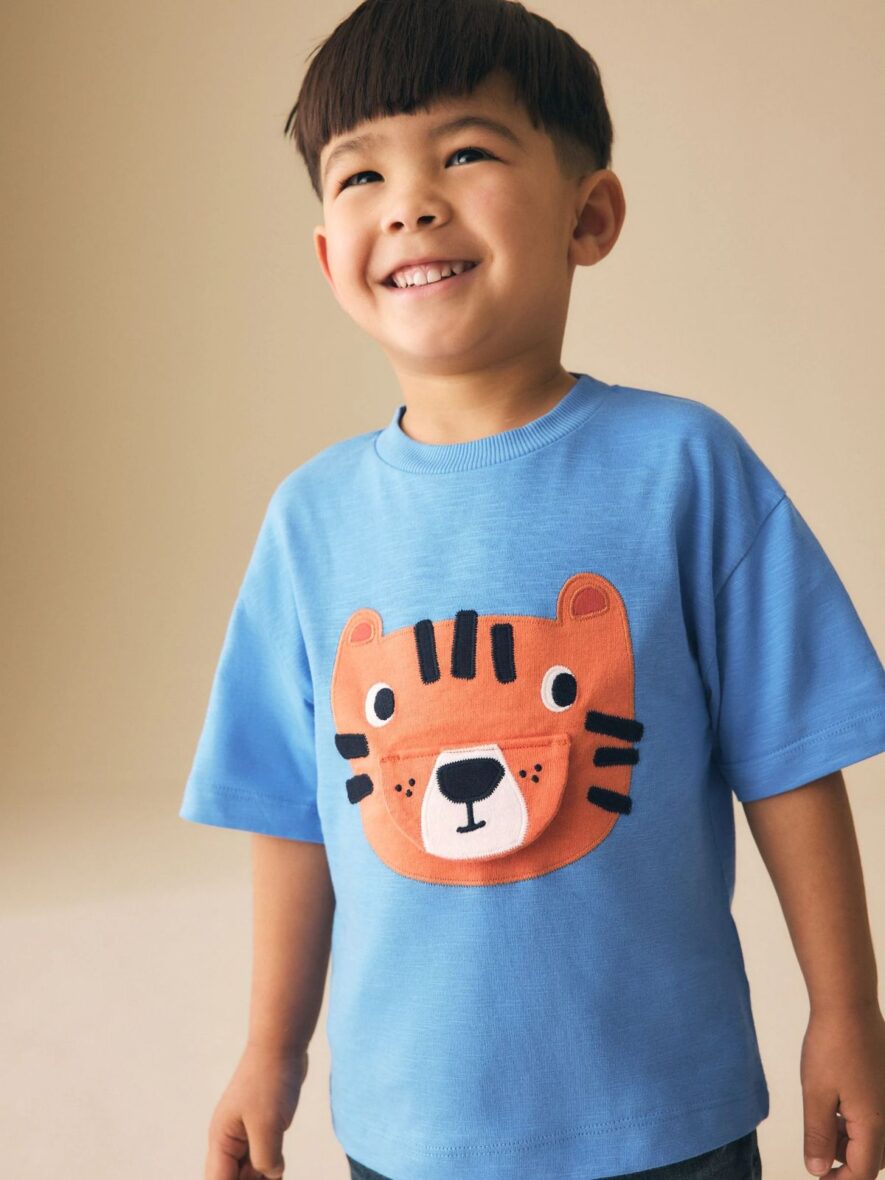 Blue Tiger Short Sleeve Interactive T-Shirt 1