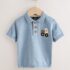 Blue Transport Character Button Neck Knitted Polo Shirt 1