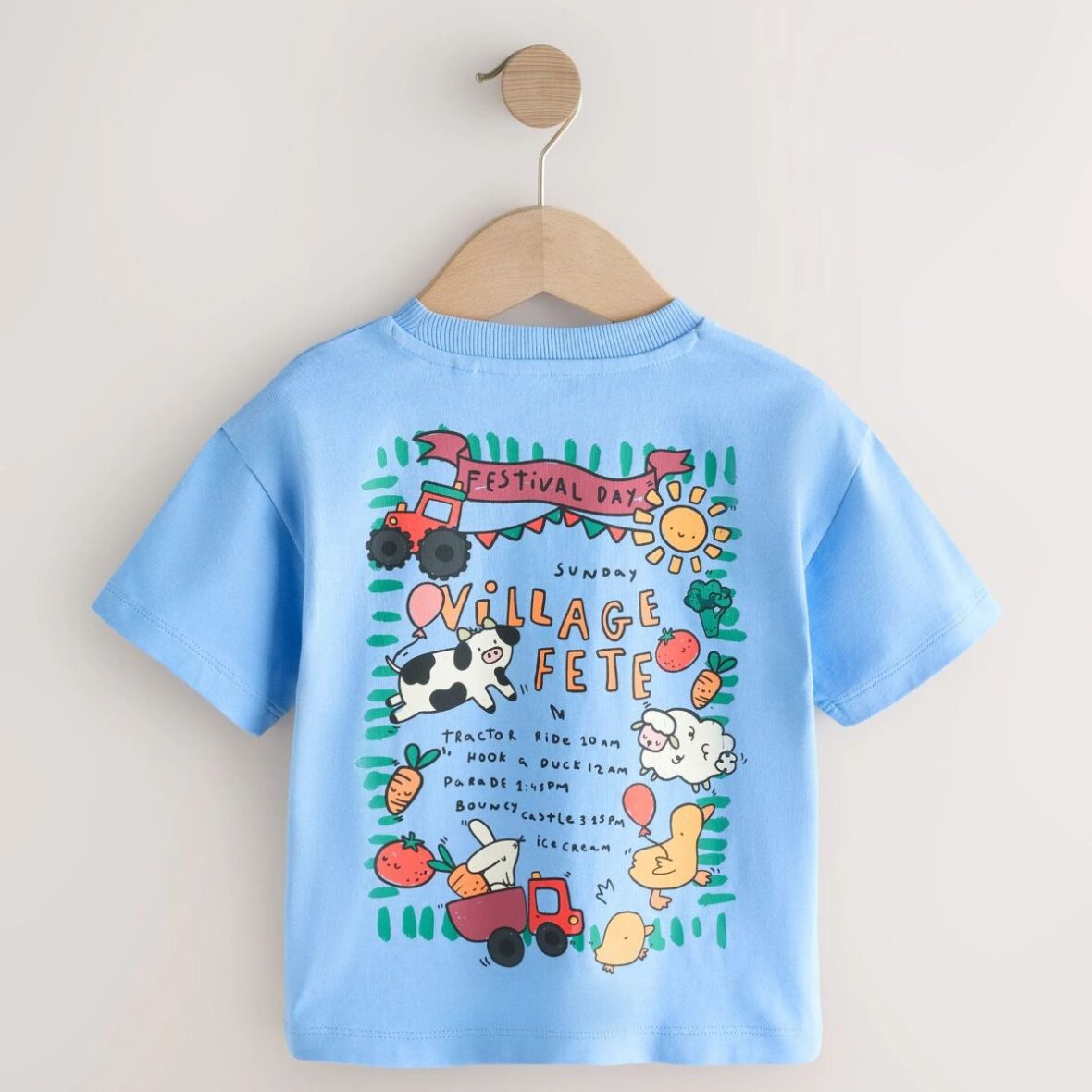 Blue Village Fete Short Sleeve Back Print T-Shirt 3