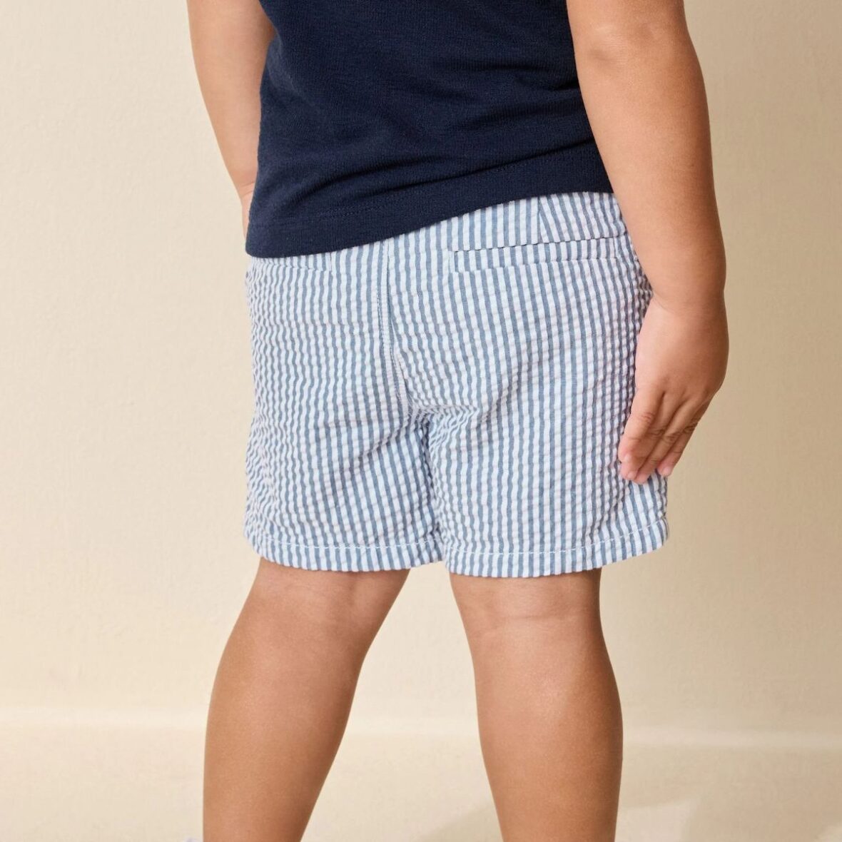 Blue White Stripe Chino Shorts 1
