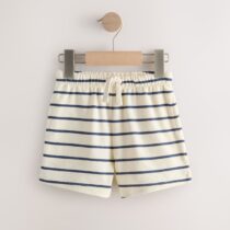 Blue/White Stripe Textured Shorts 3