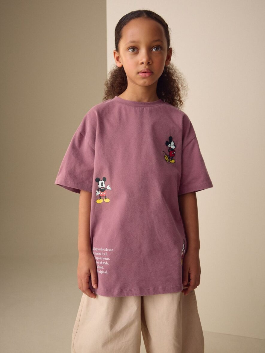 Burgundy Mickey Mouse Oversized License Graphic T-Shirt 1