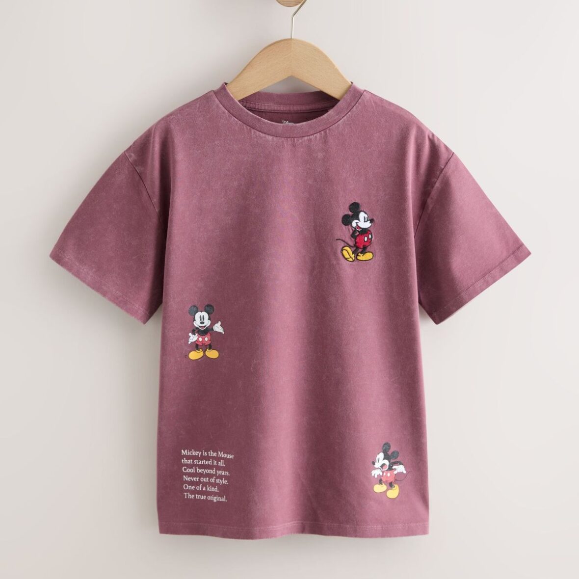 Burgundy Mickey Mouse Oversized License Graphic T-Shirt (3-16yrs)