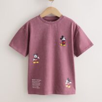 Burgundy Mickey Mouse Oversized License Graphic T-Shirt 1