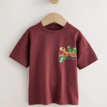 Burgundy Red Gecko Short Sleeve Back Print T-Shirt 1