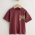 Burgundy Red Gecko Short Sleeve Back Print T-Shirt 1