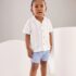 Chambray Blue Linen Blend Chino Shorts 3