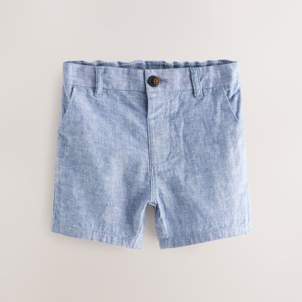 Chambray Blue Linen Blend Chino Shorts (3mths-7yrs)