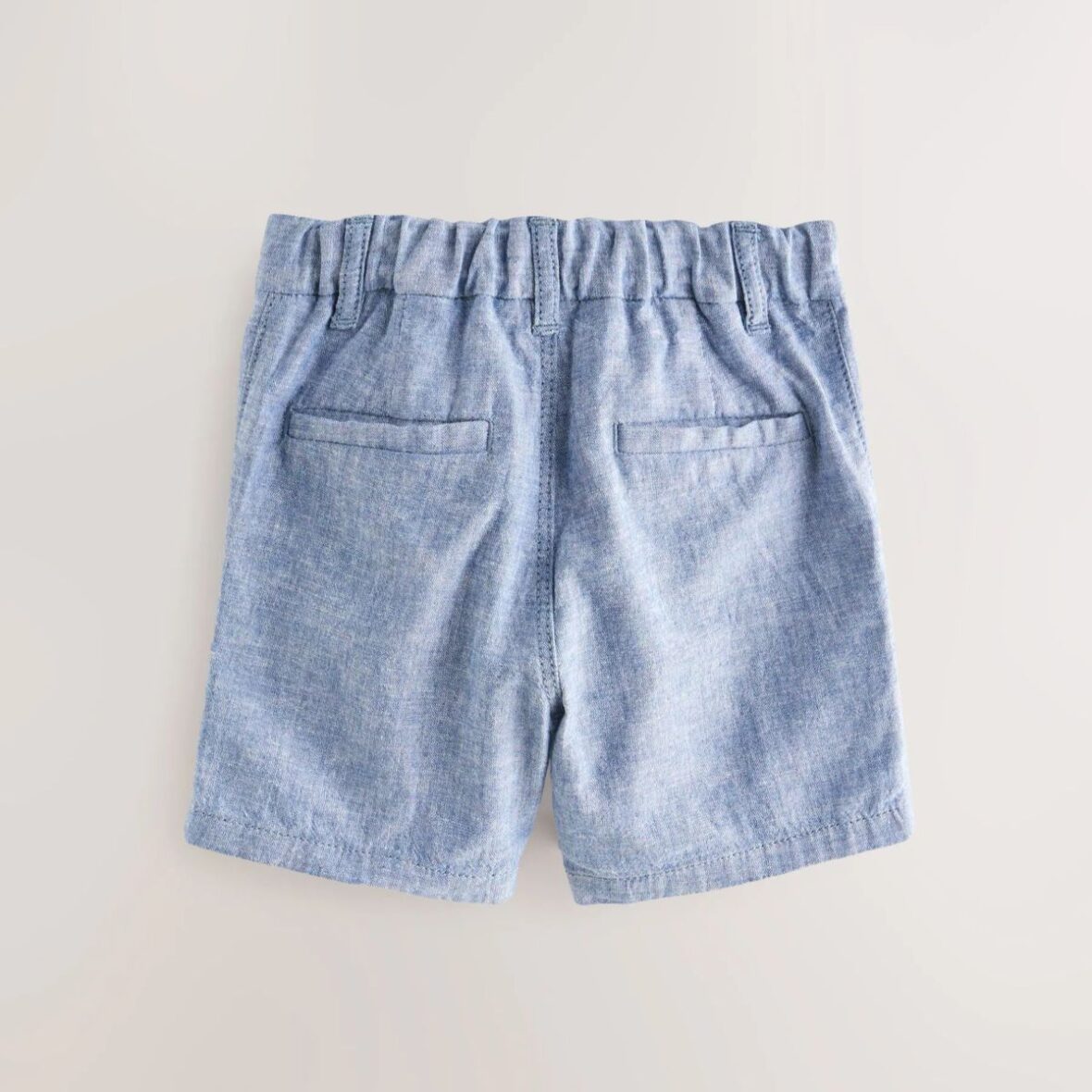 Chambray Blue Linen Blend Chino Shorts 3