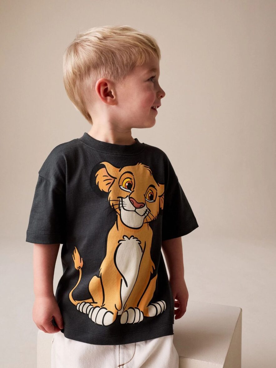 Charcoal Grey Lion King Short Sleeve T-Shirt 1