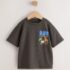 Charcoal Grey Sao Paulo Short Sleeve Back Print T-Shirt 1