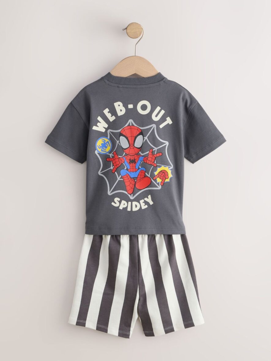 Charcoal Grey Spider-Man T-Shirt And Shorts Set 4