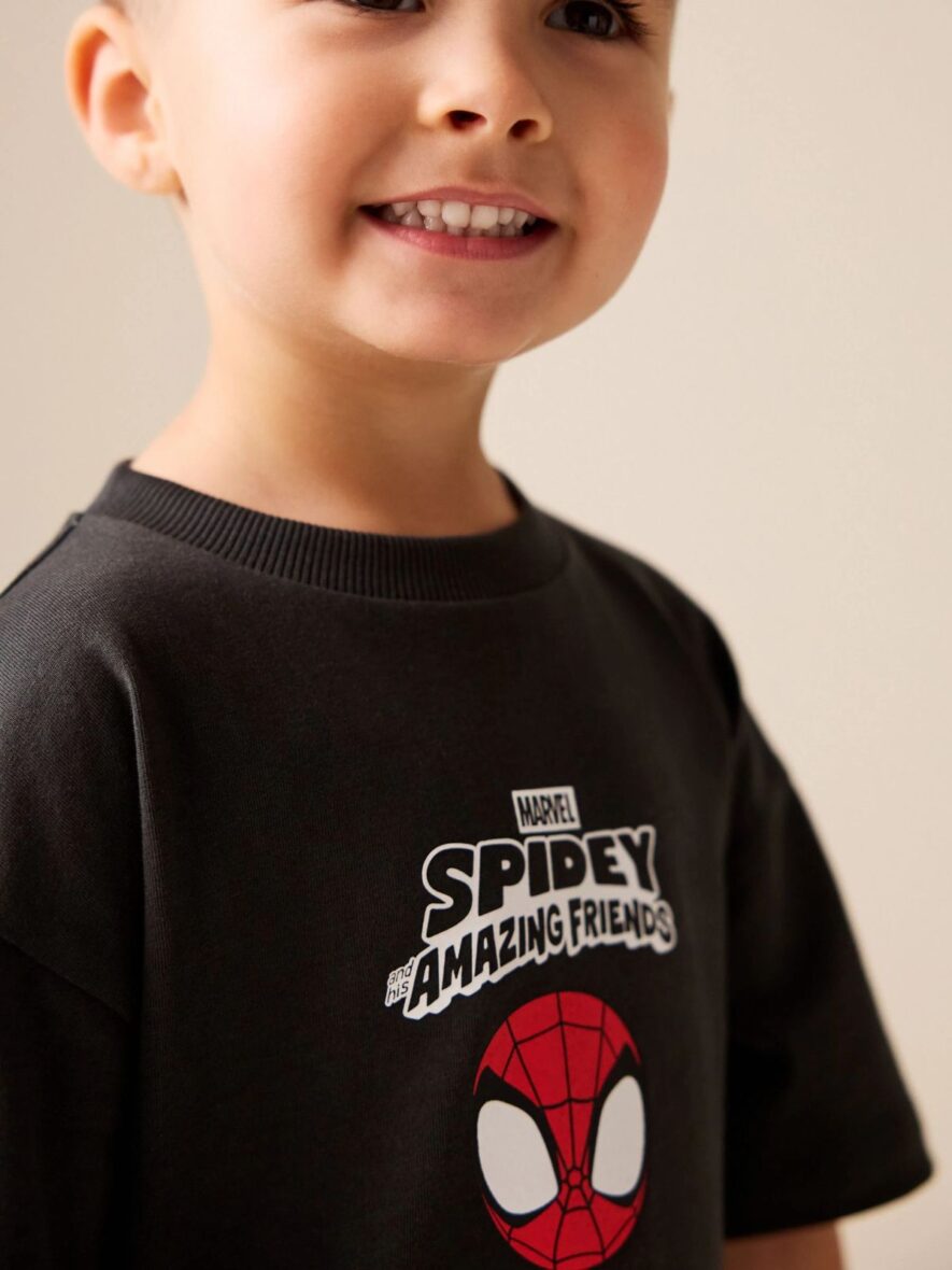 Charcoal Grey Spidey Marvel Short Sleeve Cotton T-Shirt 2
