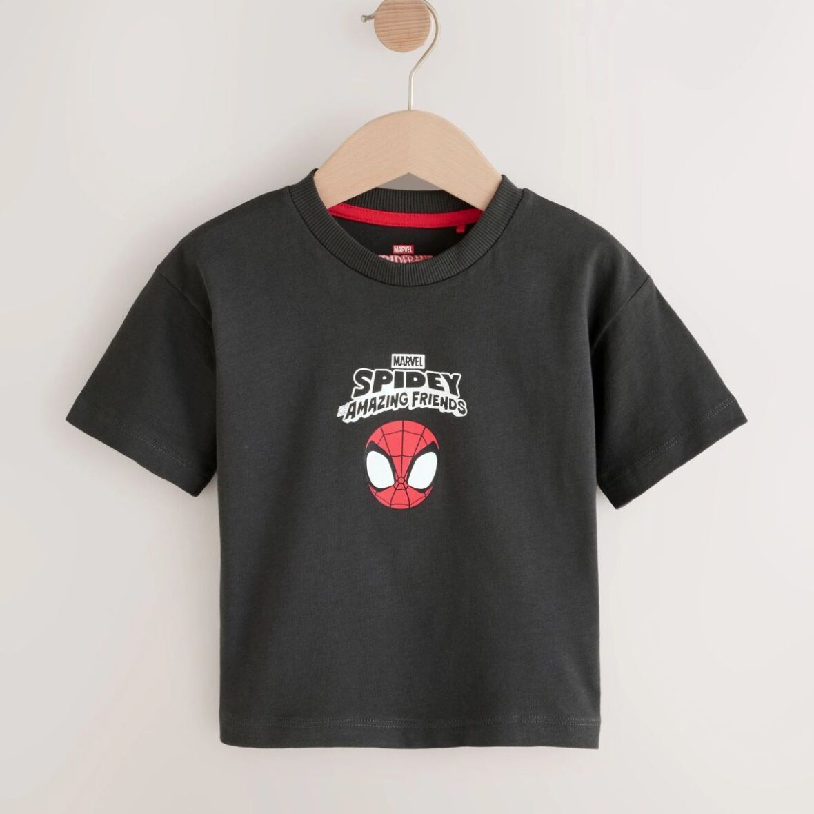 Charcoal Grey Spidey Marvel Short Sleeve Cotton T-Shirt (3mths-8yrs)