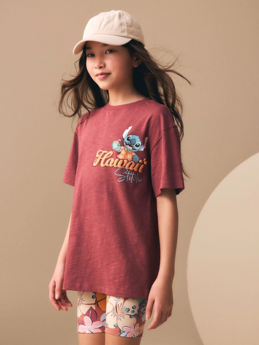 Chocolate Brown Lilo & Stitch License T-Shirt and Cycle Shorts Set 1