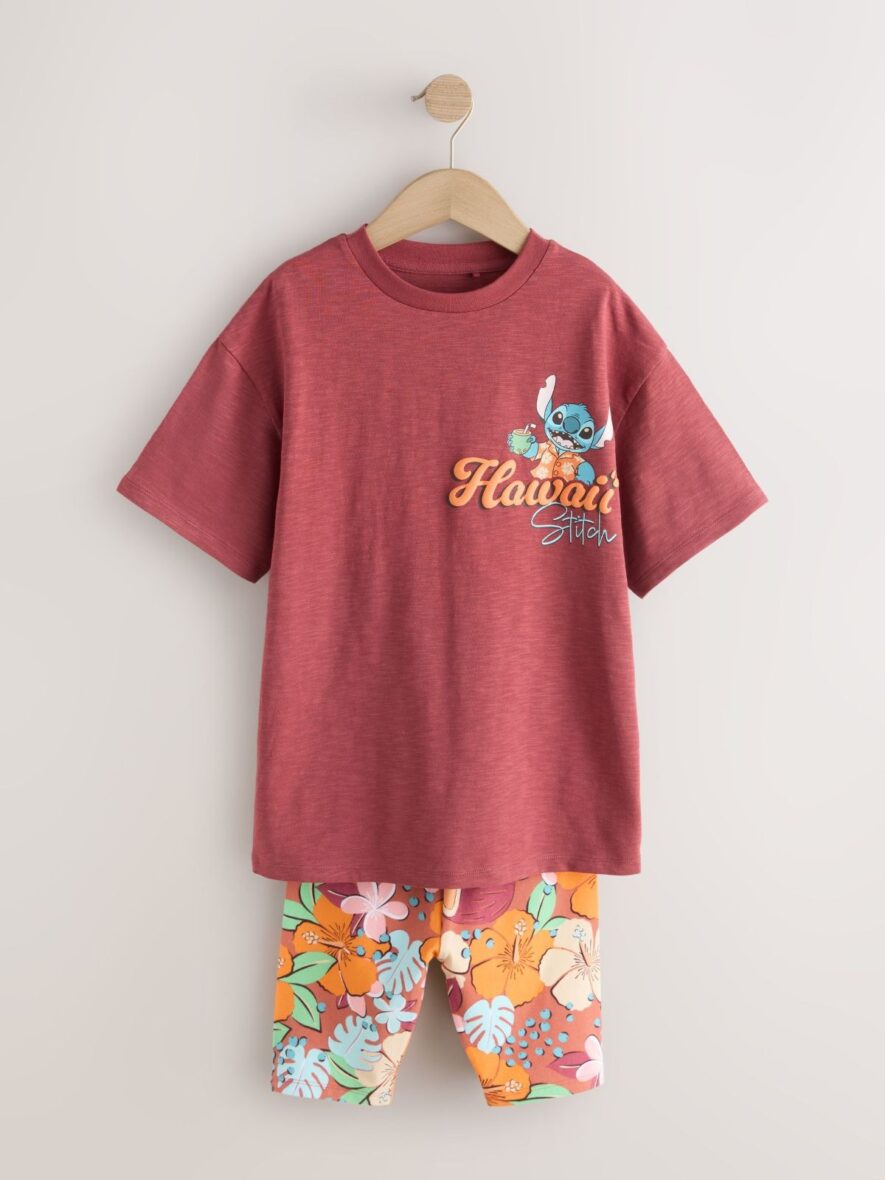 Chocolate Brown Lilo & Stitch License T-Shirt and Cycle Shorts Set (3-16yrs)