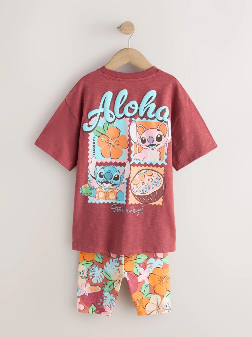 Chocolate Brown Lilo & Stitch License T-Shirt and Cycle Shorts Set 3