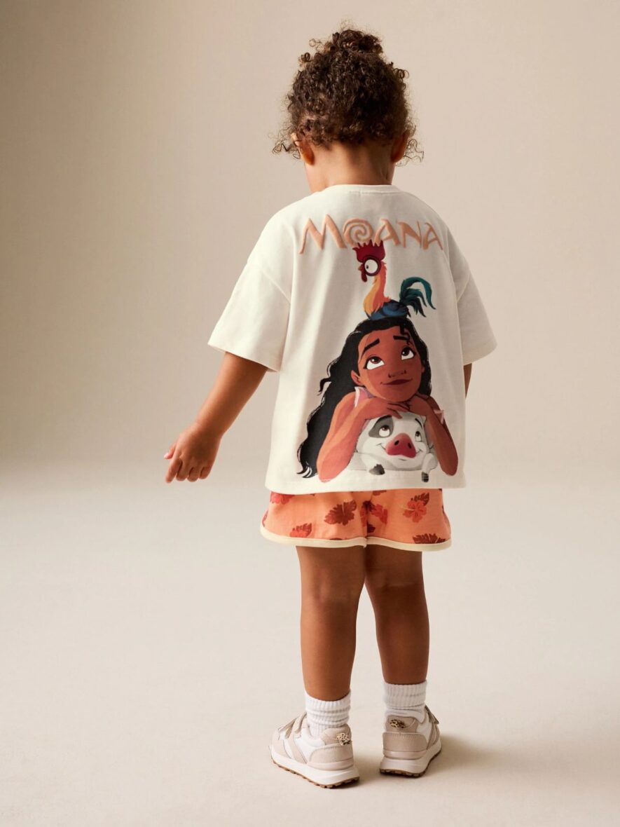 Coral Ecru Disney Moana Short Sleeve Top and Shorts Set 1