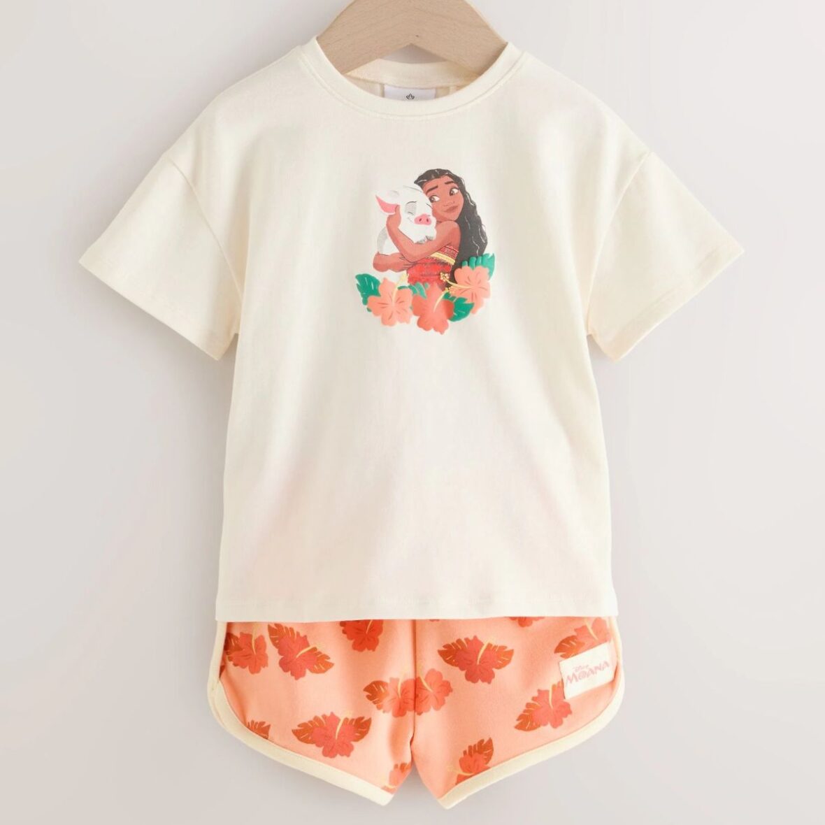 Coral/Ecru Disney Moana Short Sleeve Top and Shorts Set (3mths-7yrs)