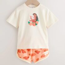Coral/Ecru Disney Moana Short Sleeve Top and Shorts Set