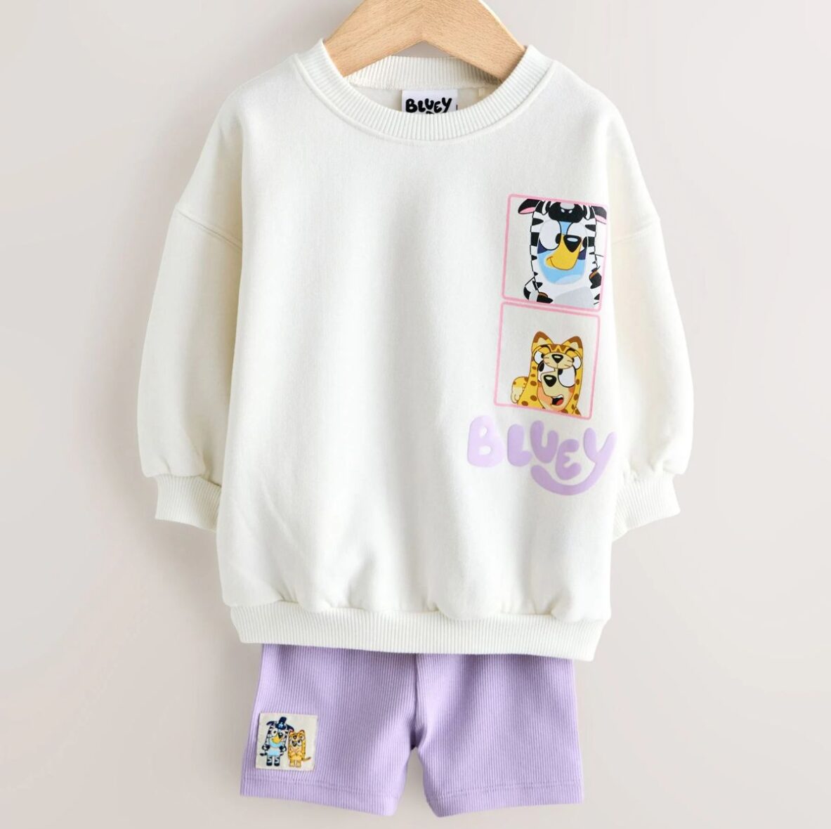 Cream Bluey Shorts Set (12mths-7yrs)