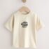 Cream Race Car Short Sleeve Back Print T-Shirt 4