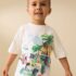 Cream Watercolour Race Car Scene Short Sleeve Back Print T-Shirt 4
