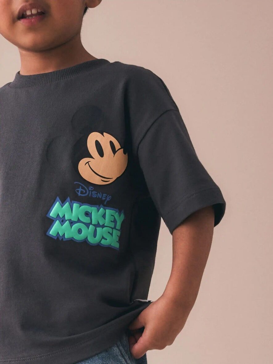 Dark Grey Mickey Mouse Short Sleeve T-Shirt 3
