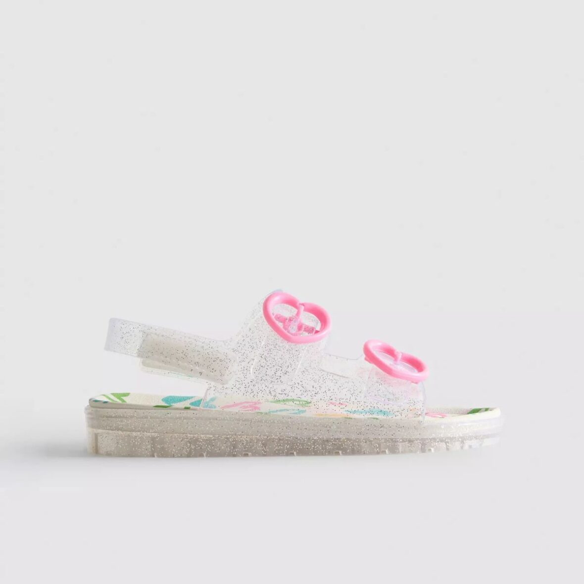 Primark Double Buckle Strap Glitter Jelly Slingback Sandals