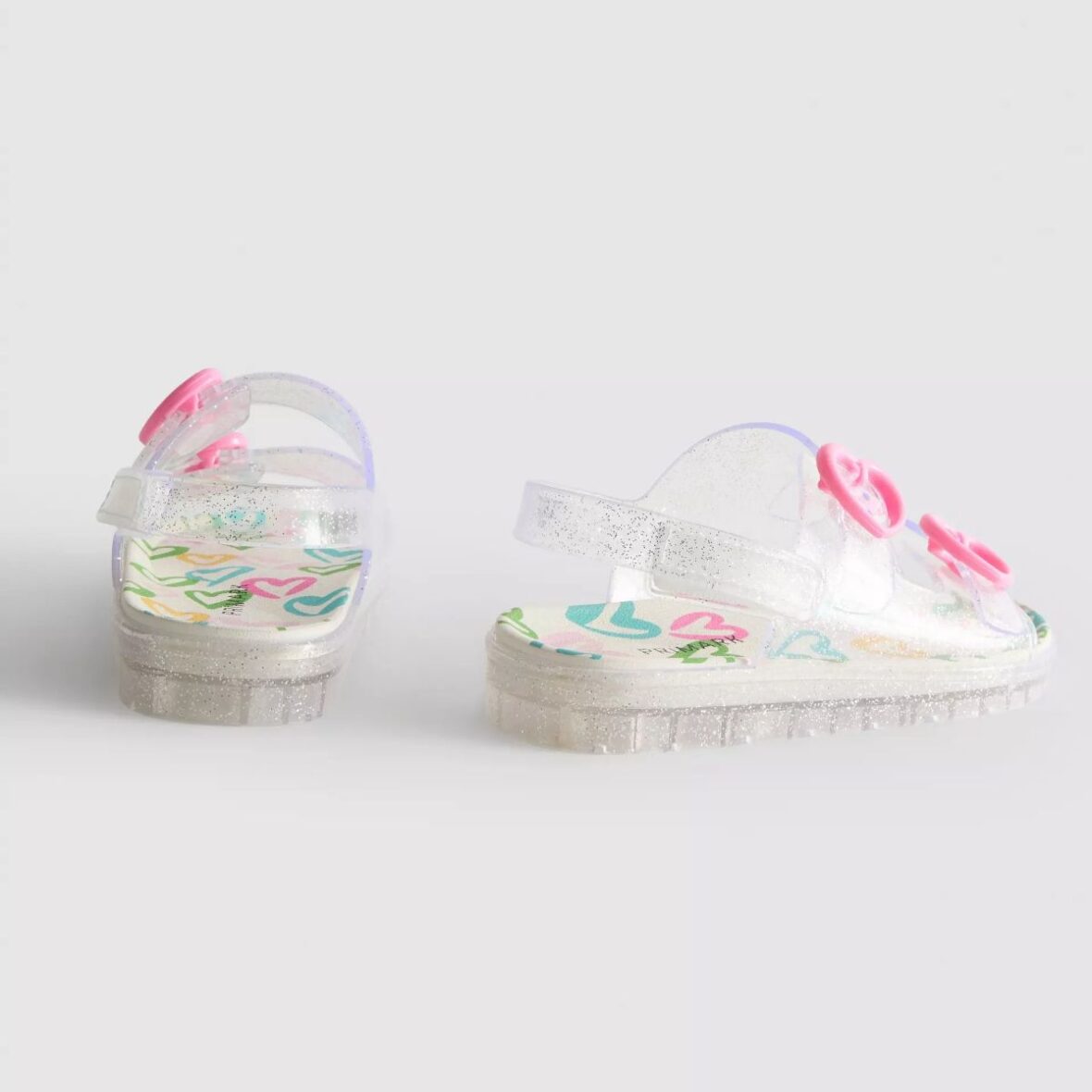 Double Buckle Strap Glitter Jelly Slingback Sandals 3