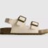 Double Buckle Strap Sandals Beige 1