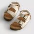 Double Buckle Strap Sandals Beige 2
