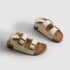 Double Buckle Strap Sandals Beige 4