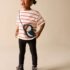Ecru/Red Stripe Puffin Short Sleeve Bag T-Shirt 3