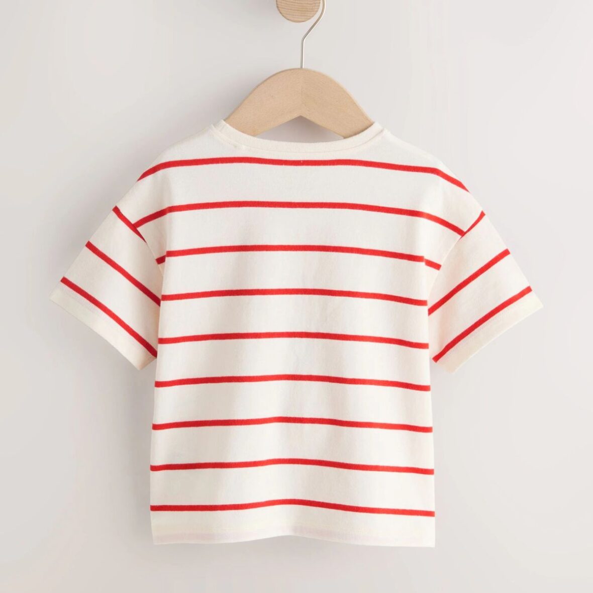 Ecru Red Stripe Puffin Short Sleeve Bag T-Shirt 3