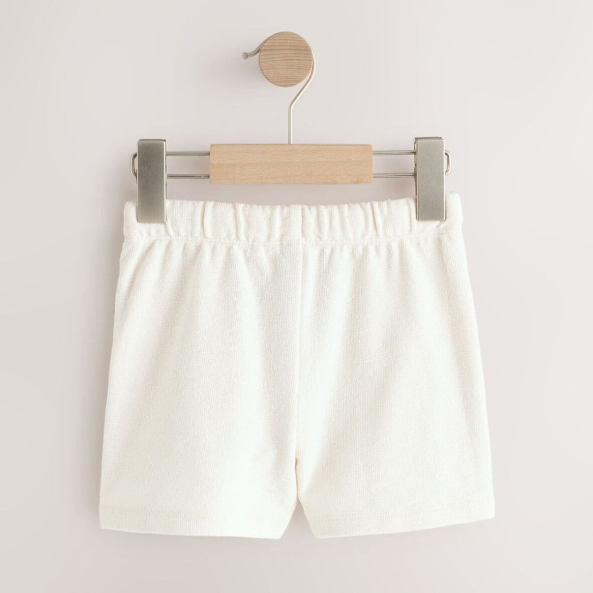 Ecru Textured Shorts 2