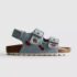 Embroidered Double Buckle Strap Denim Sandals 1