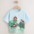Green/Blue Farm Short Sleeve Appliqué T-Shirt 4