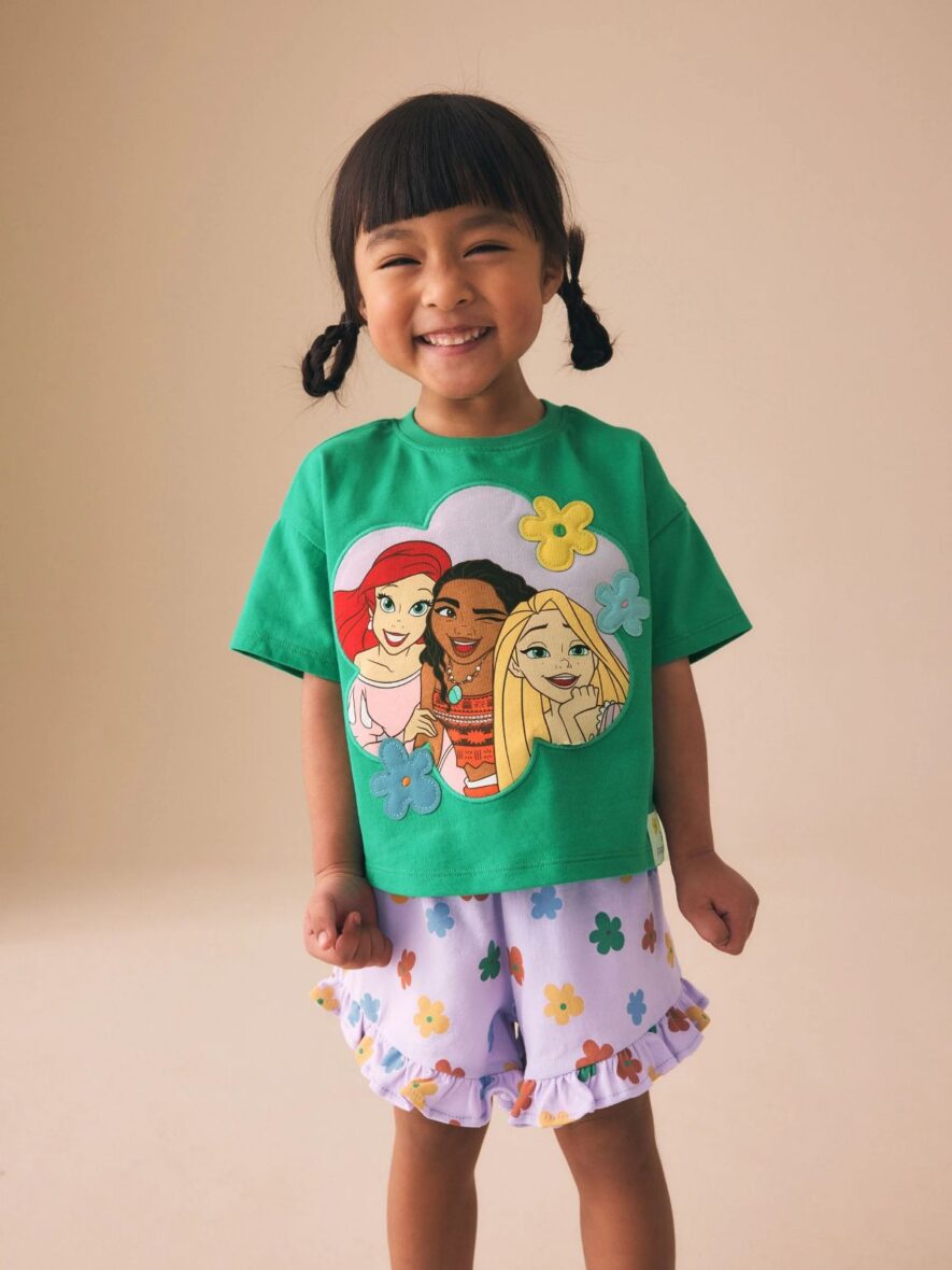 Green Disney Princess Shorts Set 1