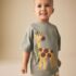 Green Giraffe Short Sleeve Appliqué T-Shirt 1