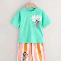 Green/Orange Mickey Mouse T-Shirt and Shorts Set 1