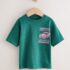 Green/Pink Race Car Short Sleeve Back Print T-Shirt 1