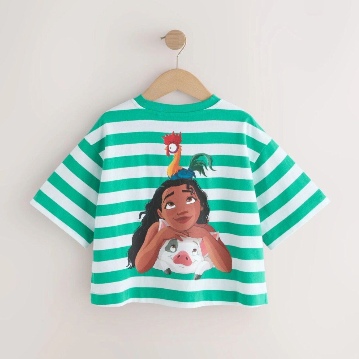 Green Stripe Moana License Oversized Boxy T-Shirt 3