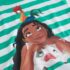Green Stripe Moana License Oversized Boxy T-Shirt 3