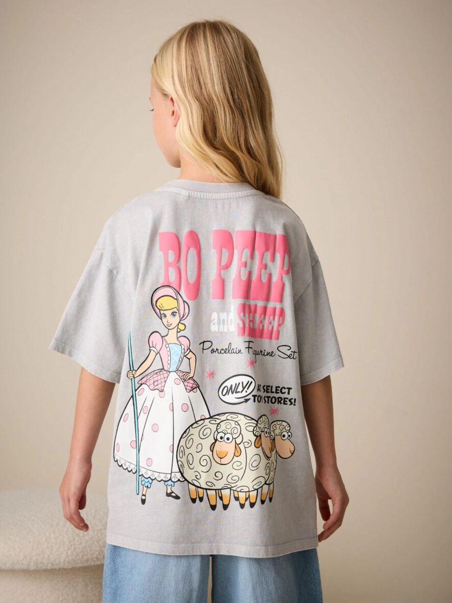 Grey Bo Peep Jessie Oversized Toy Story Graphic Print T-Shirt 1