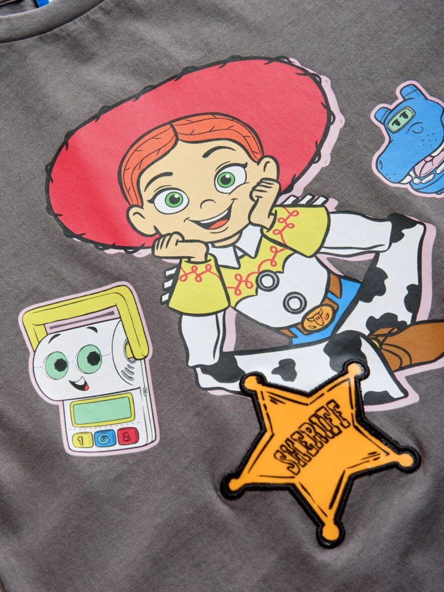 Grey Jessie Jessie Oversized Toy Story Graphic Print T-Shirt 3